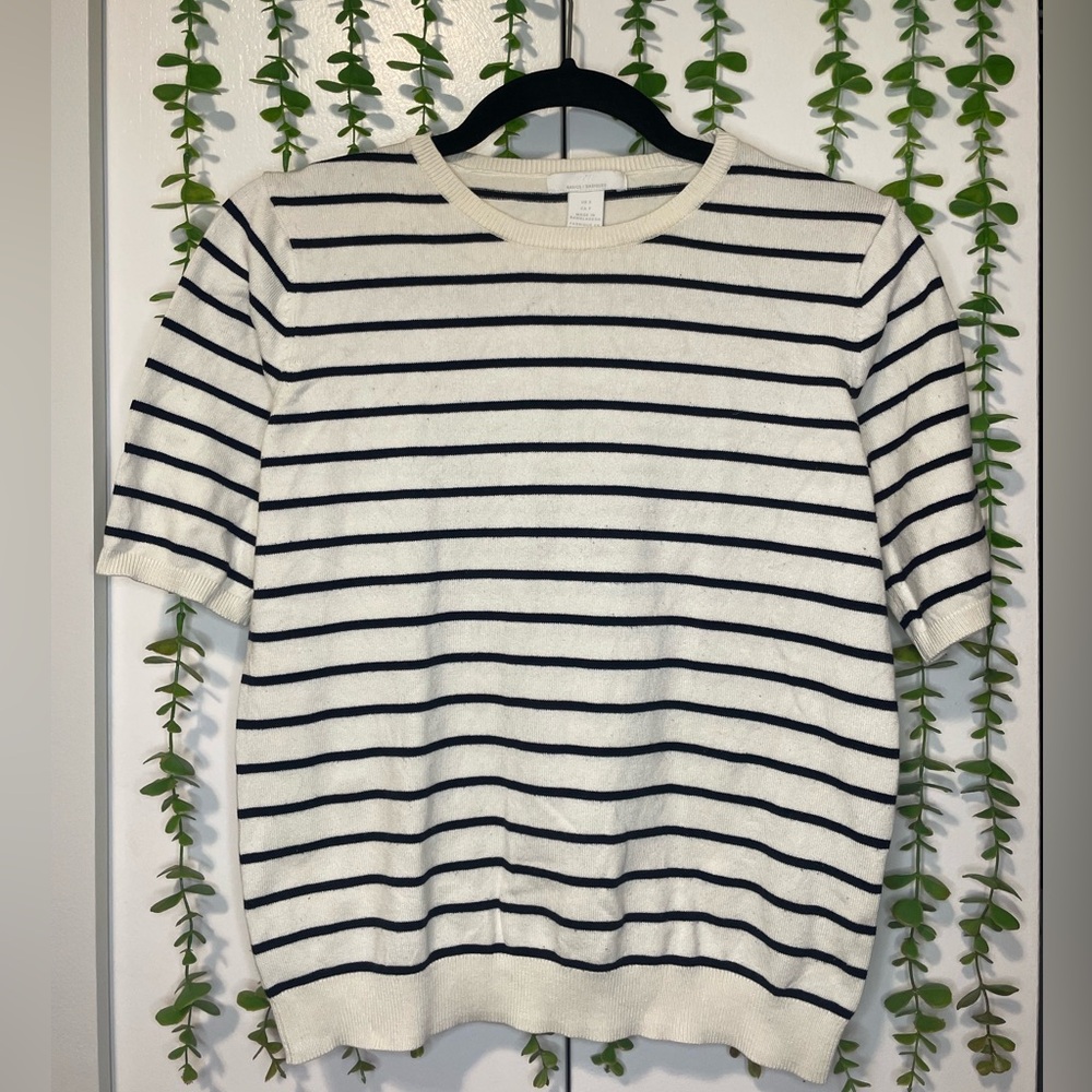 H&M Basics - Striped Knitted Blouse - Small